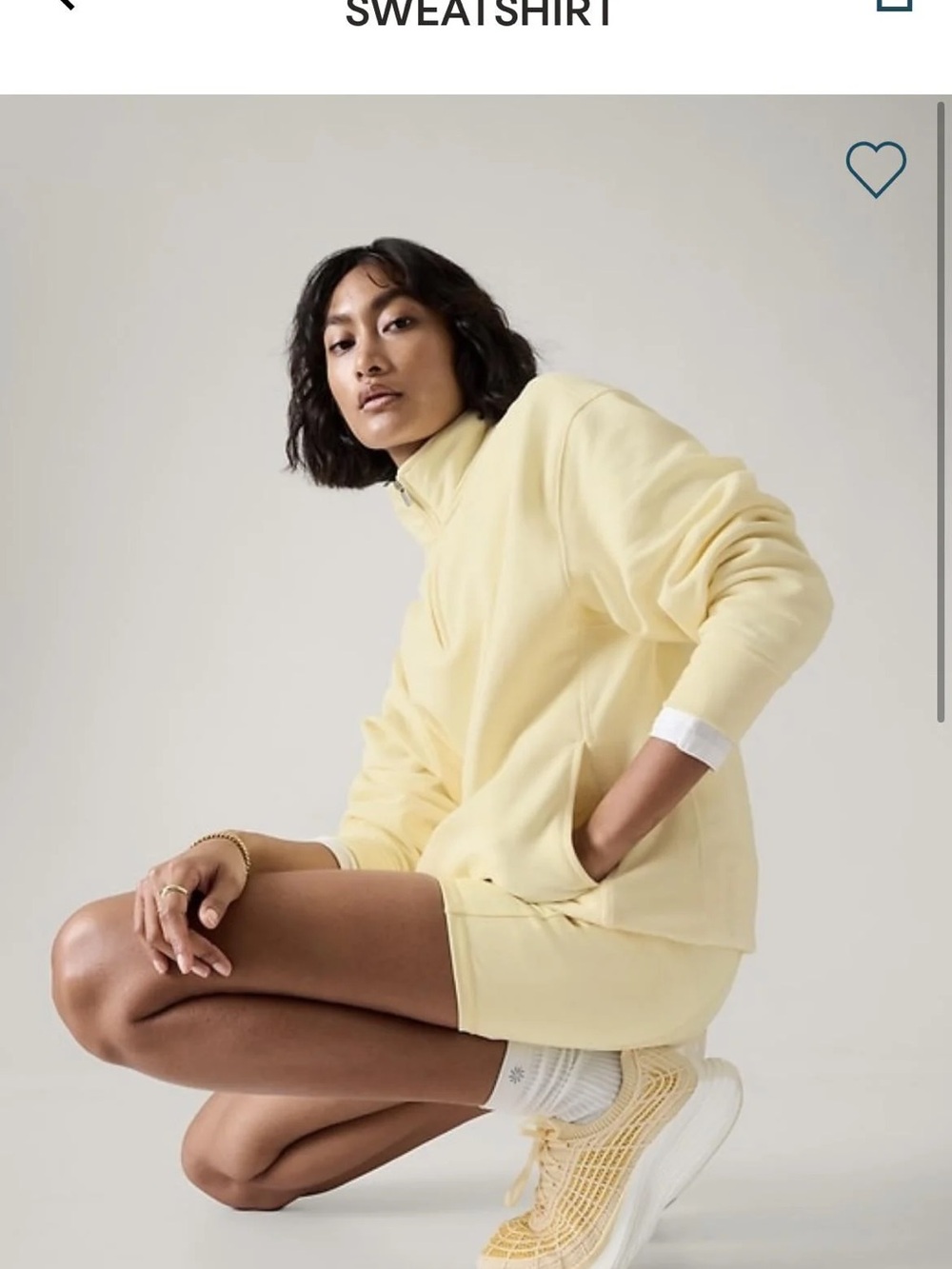 Athleta Glow Forever Fleece 1/4 Zip Sweatshirt